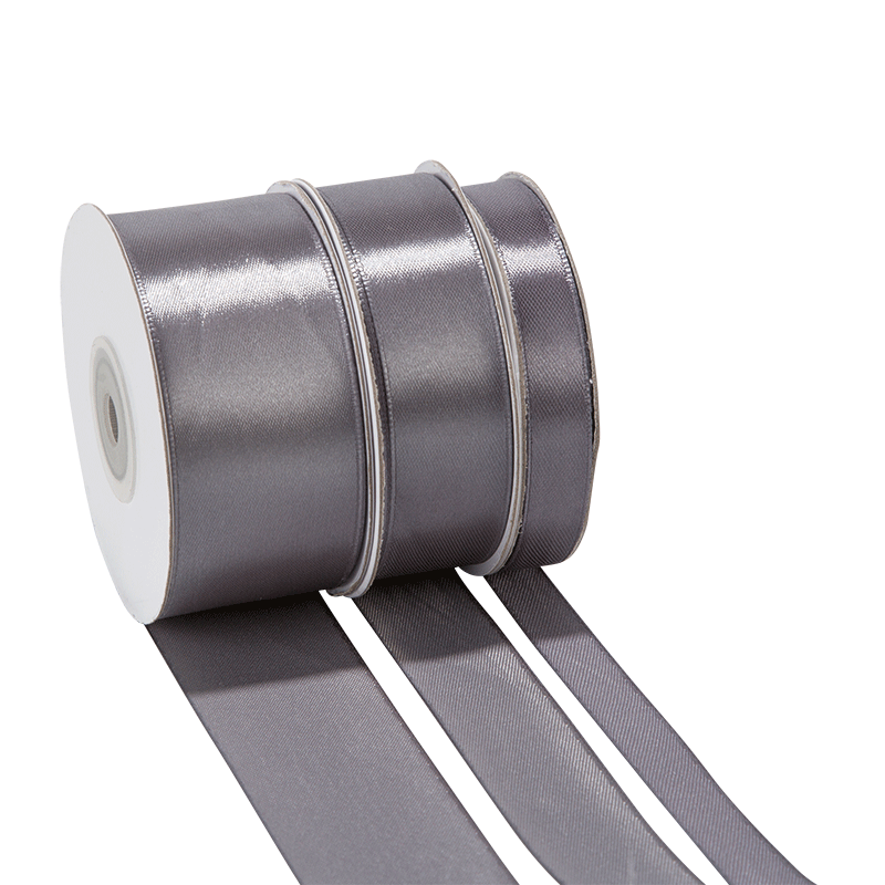 Seidenband grau – Breite: 25 mm – Rolle mit 25 m