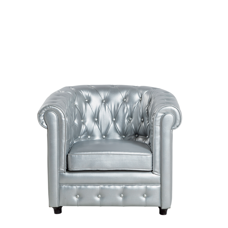 Sessel Chesterfield Silber L 82 B 75 H 75 cm