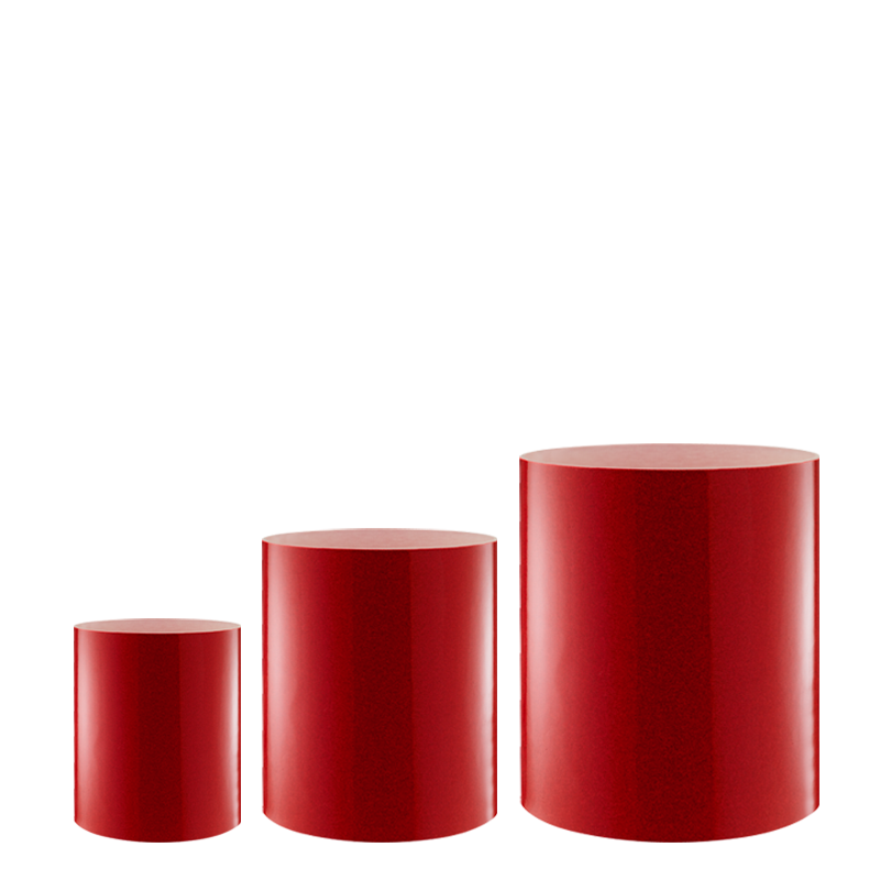 Lot de 3 réhausses cylindre Strass rouge