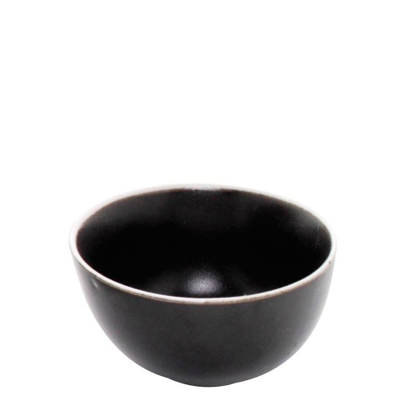 Bowl dunkelgrau mit weissem Rand Ø 8 cm H 4.5 cm 12,5 cl