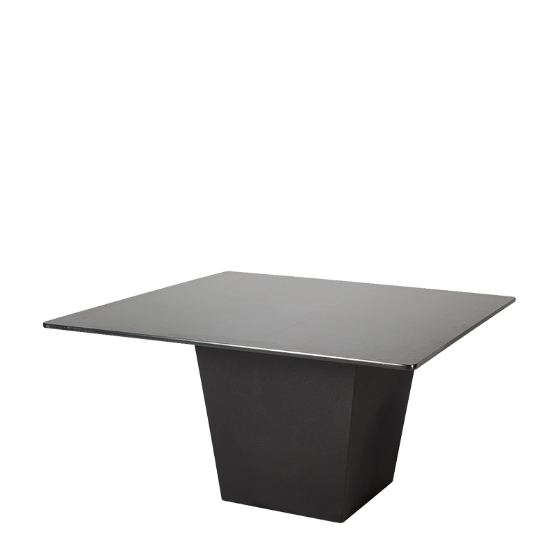 Tisch Kegel schwarz Platte schwarz 140 x 140 cm H 75 cm