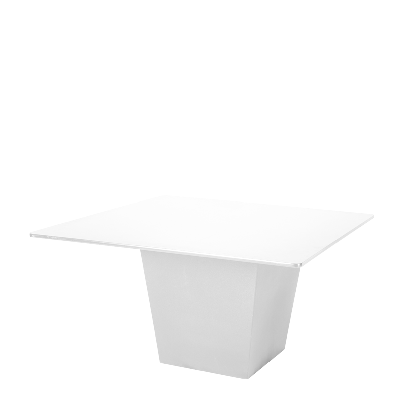 Tisch Kegel weiss Platte weiss 140 x 140 cm H 75 cm