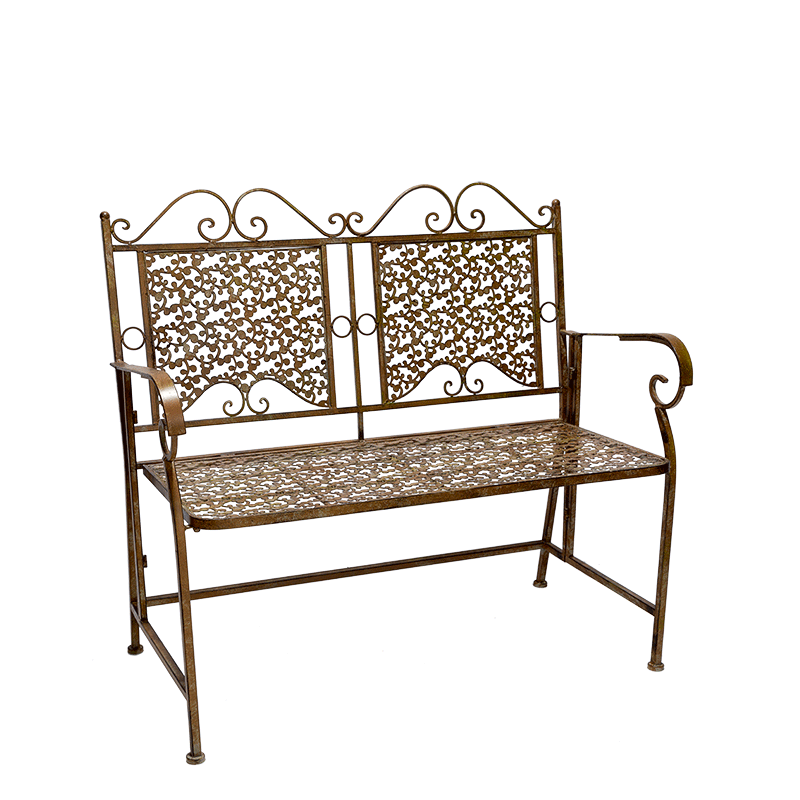 Sitzbank aus Schmiedeeisen 52 x 91 x 98 cm