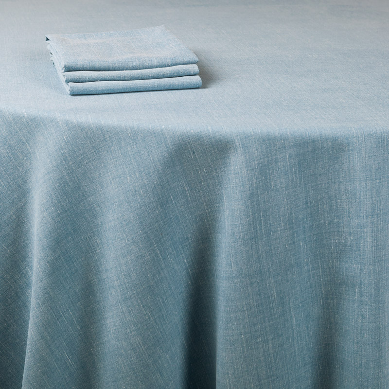 Tischläufer Leinen blau 50 x 390 cm