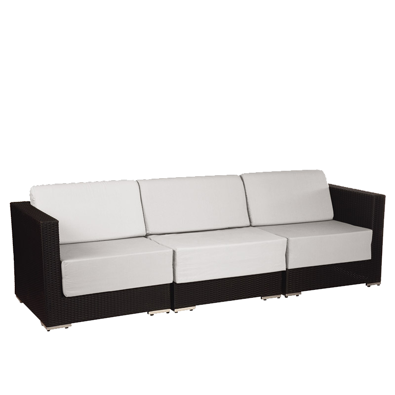 Sofa Lounge Grau geflochten 80 x 240 cm H 67 cm