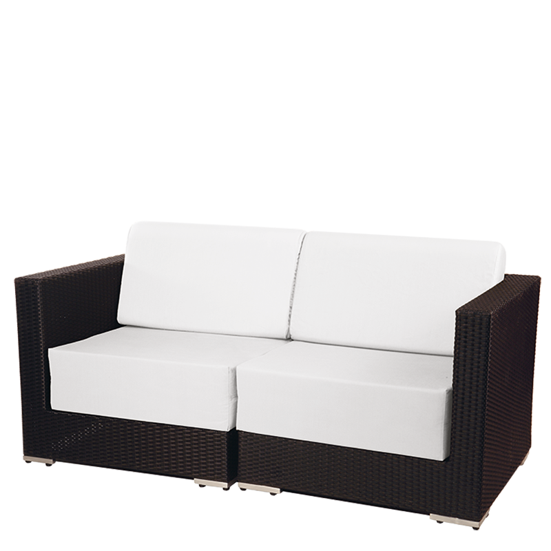 Sofa Lounge Grau geflochten 80 x 160 cm H 67 cm