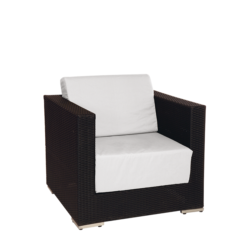 Sessel Lounge Grau geflochten 80 x 80 x 67 cm