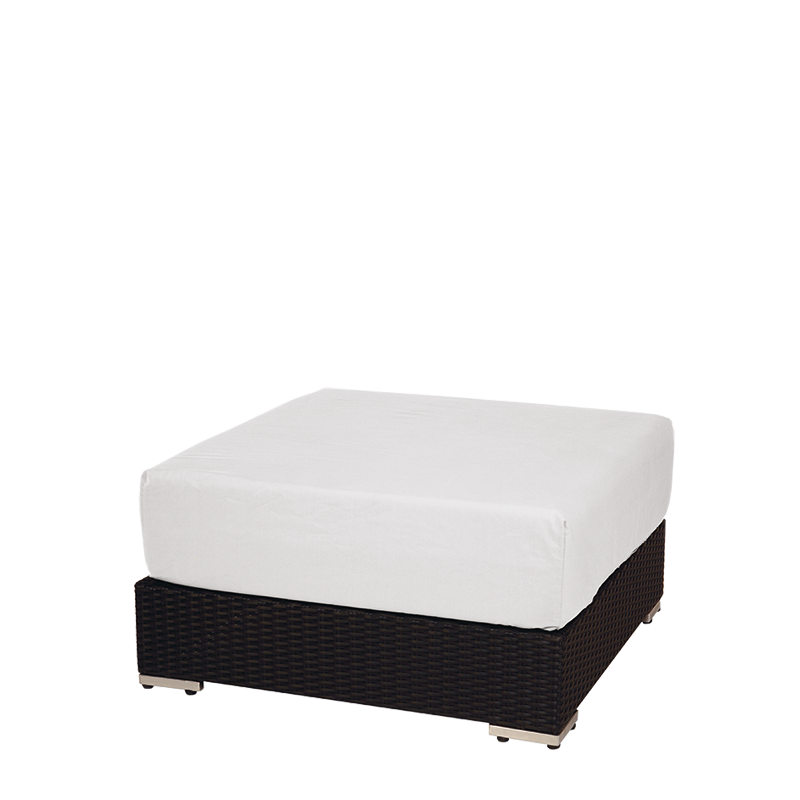 Hocker Lounge Grau geflochten 80 x 80 cm H 40 cm