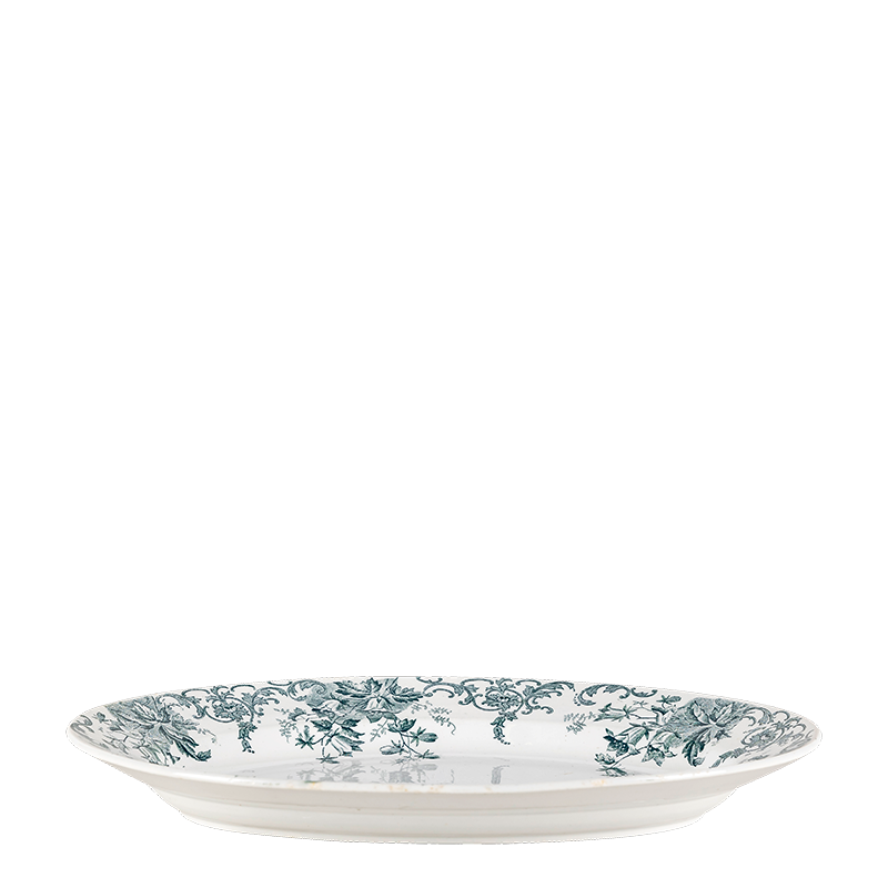 Plat ovale Vintage bleu vert