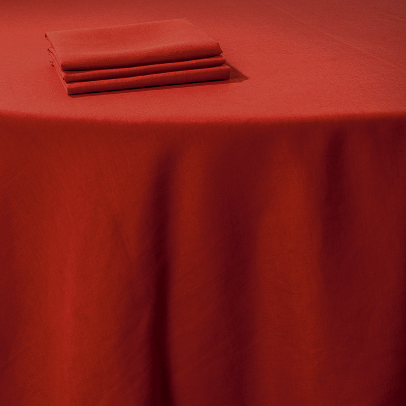 Tischtuch Leinen rot 210 x 210 cm