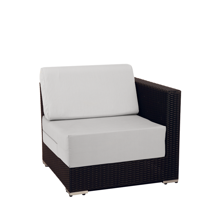 Lounge Grau geflochten, Eckmodul 80 x 80 cm H 67 cm