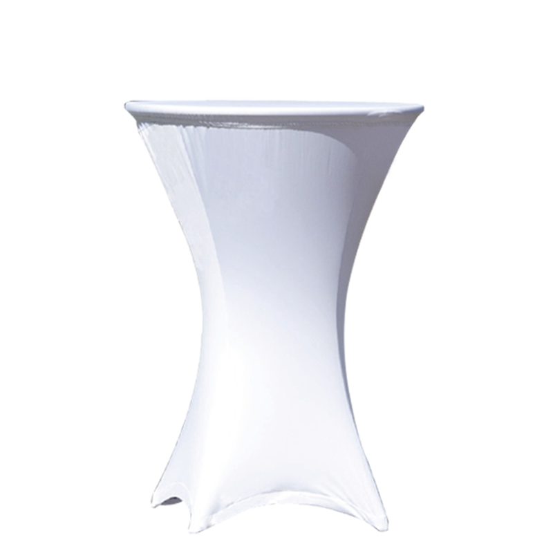 Mange-debout acier rond houssé blanc Ø 60 cm H 110 cm