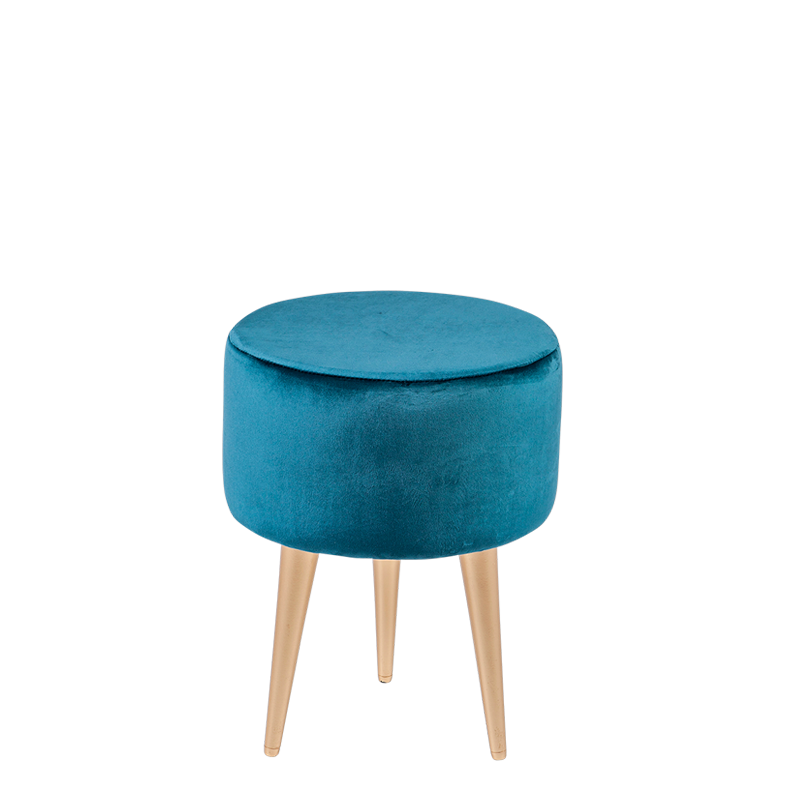 Pouf Juliette bleu vert Ø 35 cm H 44 cm