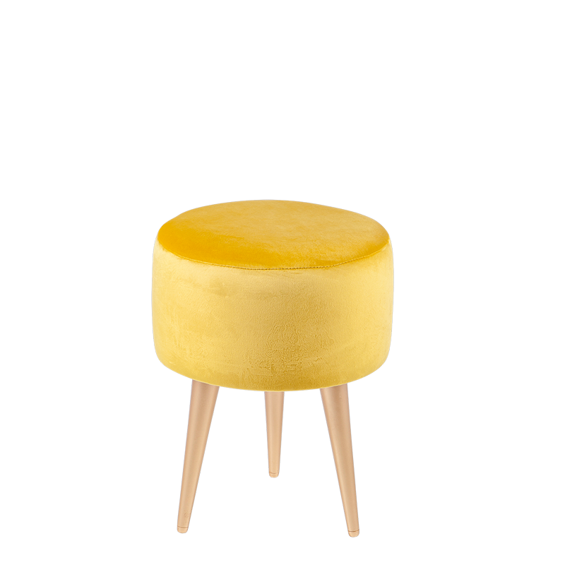 Pouf Juliette jaune moutarde Ø 35 cm H 44 cm