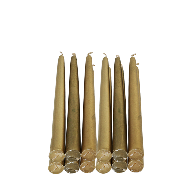 12er-Pack Kerzen Gold H 30 cm