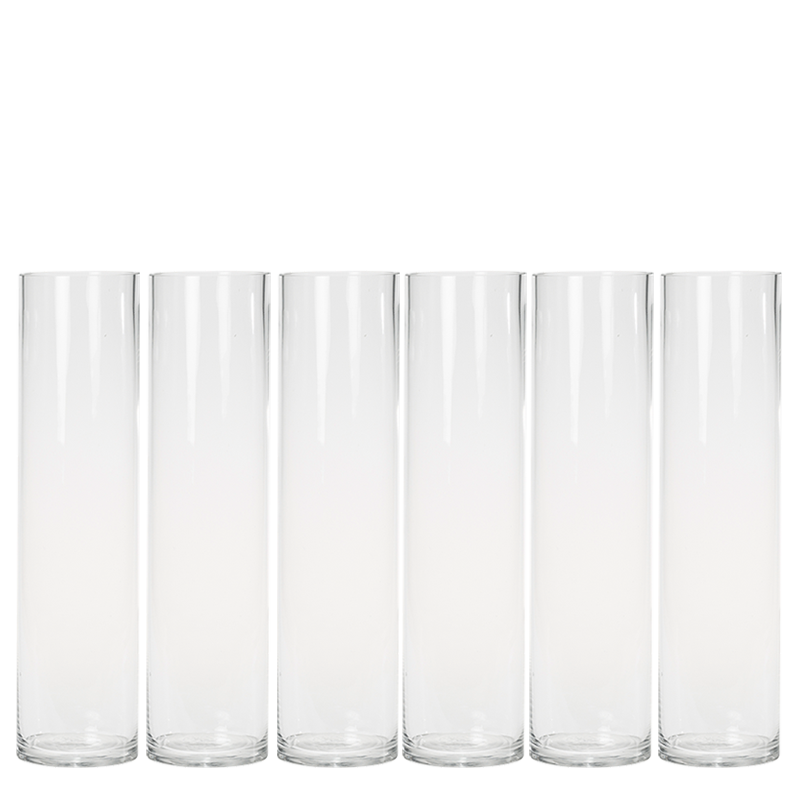 6er-Pack Zylinderförmige Vase Ø 10 cm H 40 cm