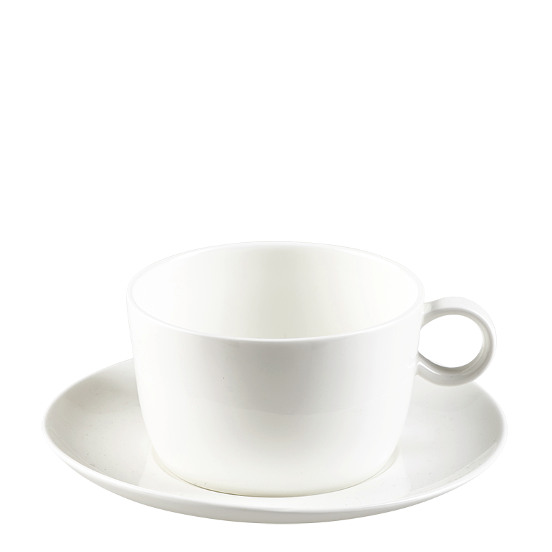 Tasse et sous-tasse à thé blanche 30 cl