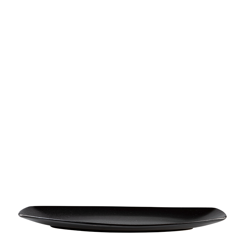 Platte lang oval schwarz 38,5  x 15 cm
