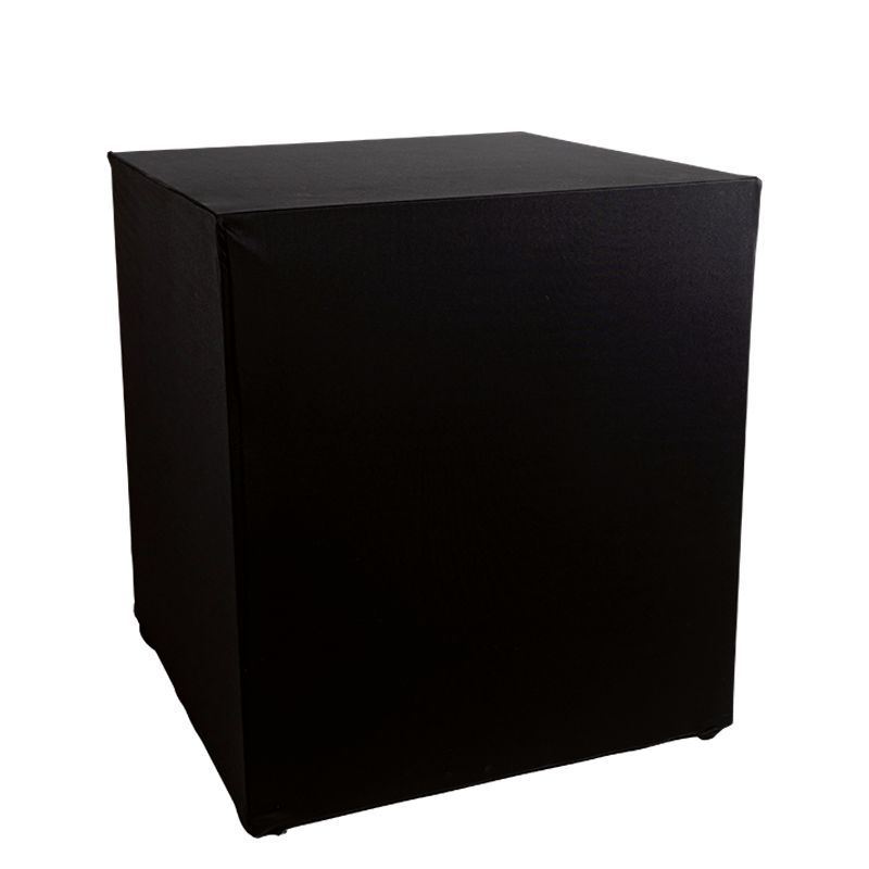 Buffet Cube houssé noir 4 faces 100 x 100 cm H 109 cm