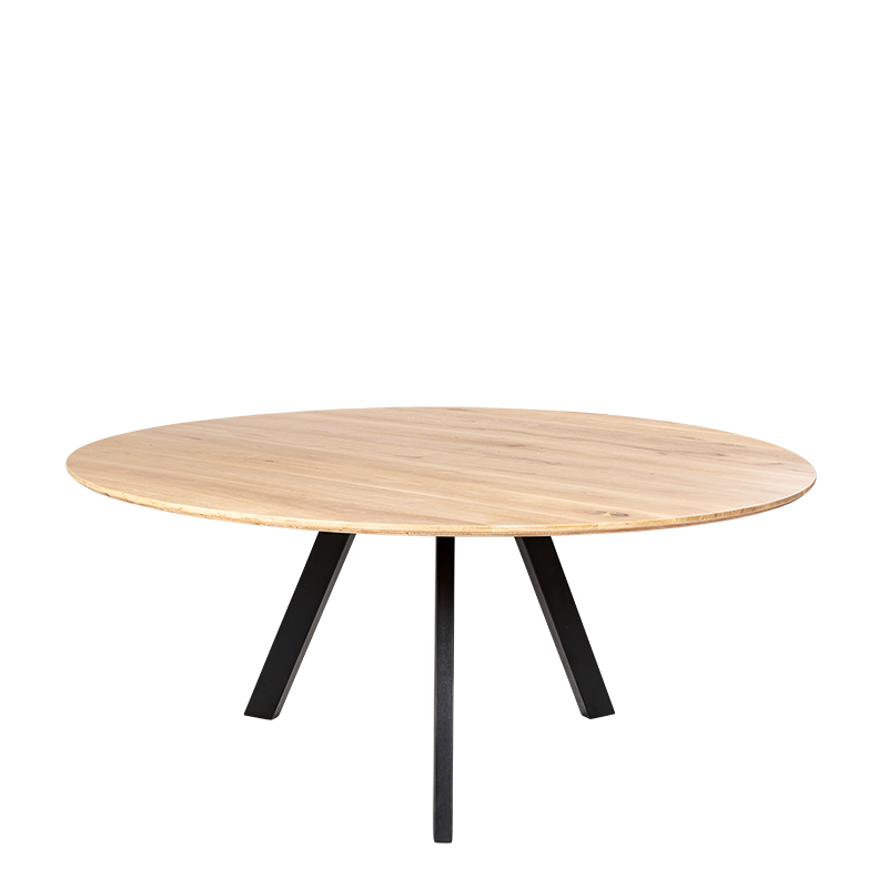 Tisch rund Natur mit Metallfuss Ø 170 cm
