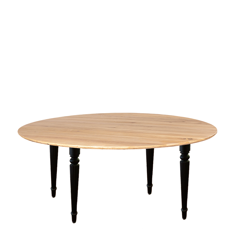 Table Nature ronde pieds noirs Ø 170 cm