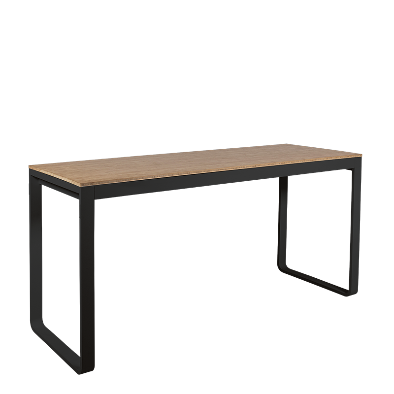 Hochtisch schwarz mit Holzplatte 80 x 230 cm H 110 cm