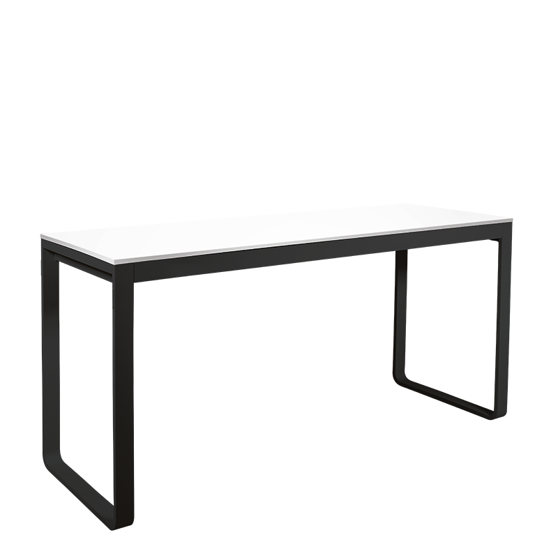 Hochtisch schwarz mit Platte weiss 80 x 230 cm H 110 cm