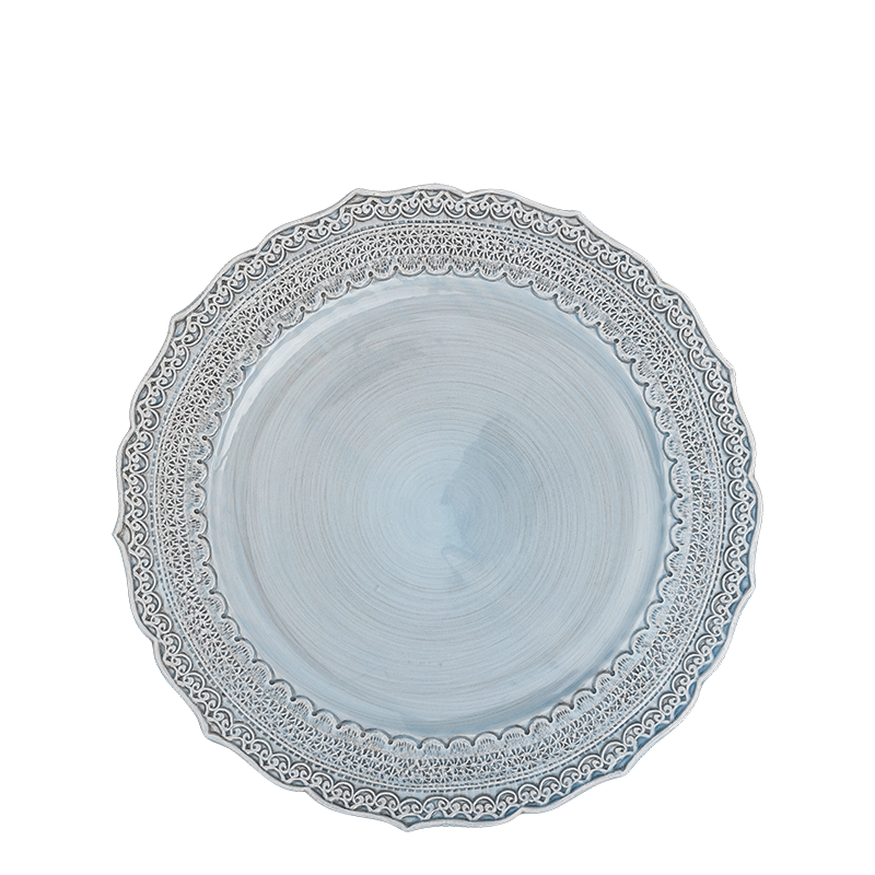 Menüteller Dentelle Pastellblau Ø 28 cm