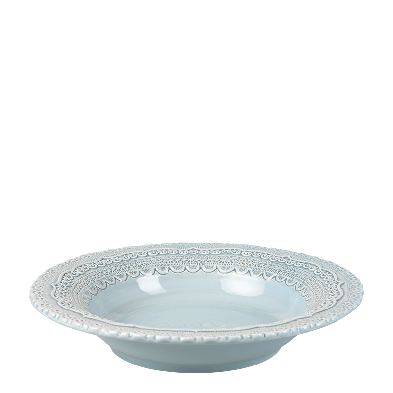 Assiette creuse Dentelle bleu pastel Ø 23 cm