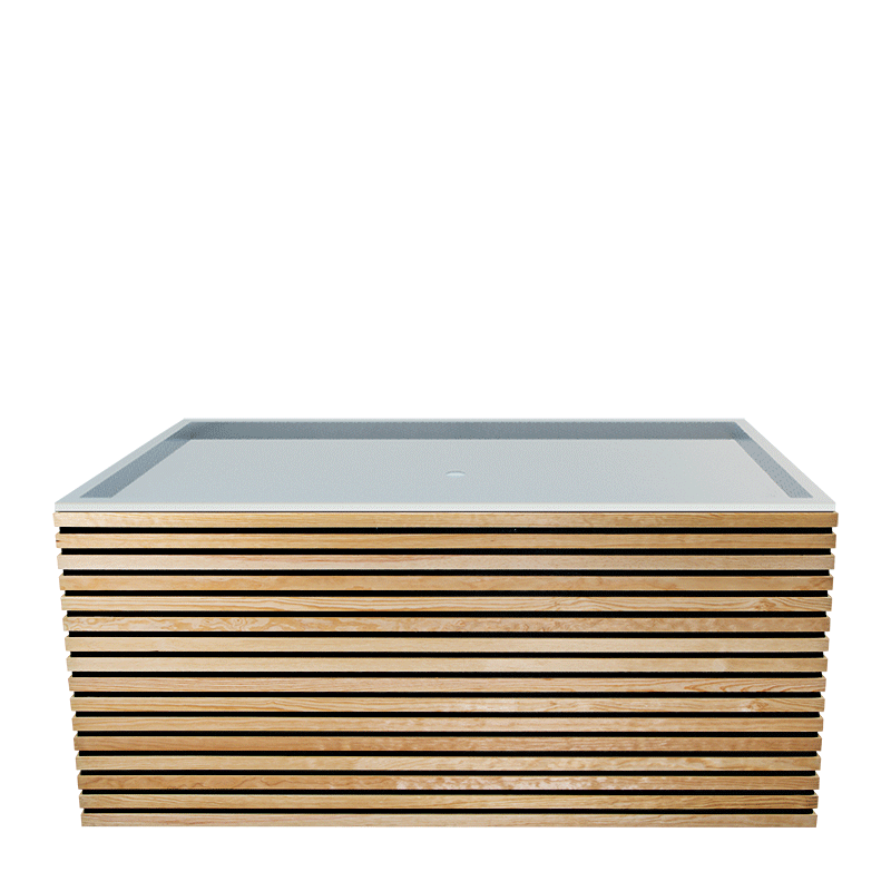 Buffet klappbar Teak mit Austernbank Edelstahl