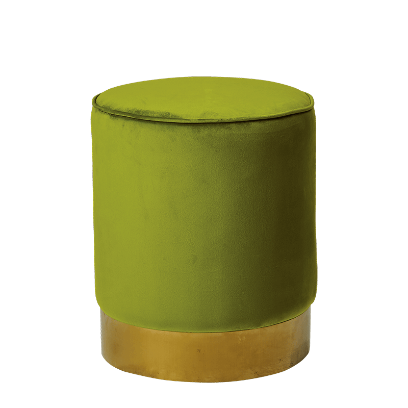 Pouf Belle époque Vert pistache Ø 40 cm H 42 cm