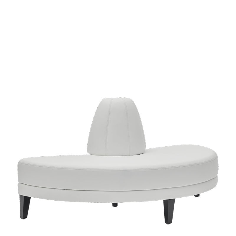 Canapé demi-rond H Infinito Cuir blanc 160 x 80 x 85 cm