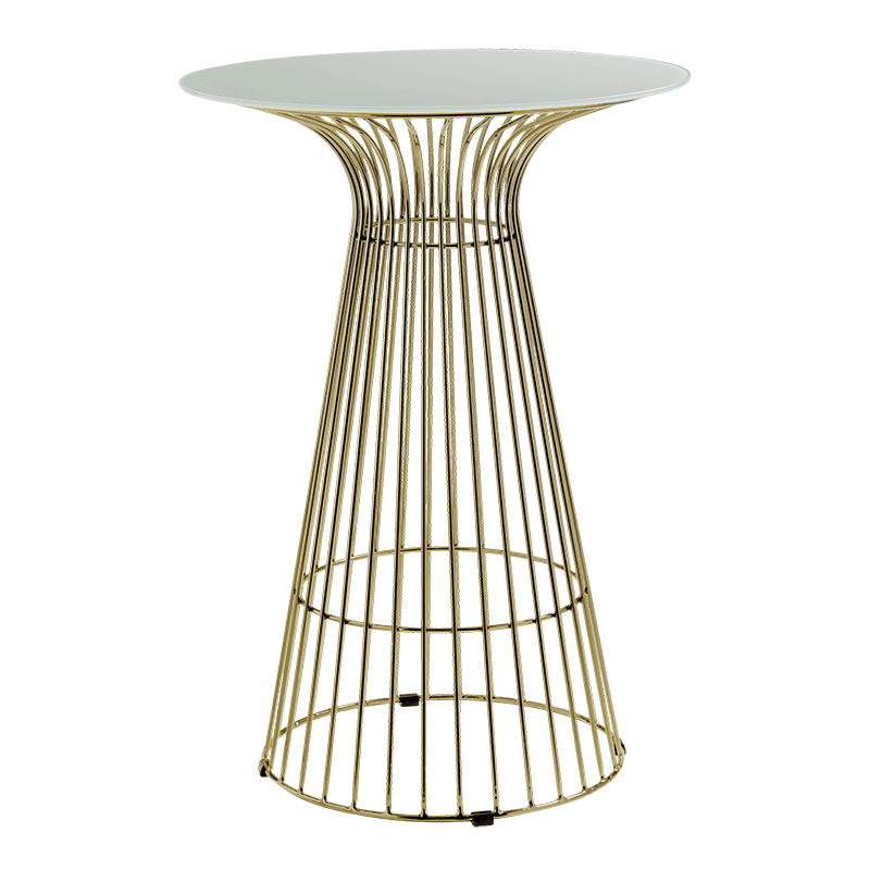 Mange-debout Filo Or plateau blanc Ø 65 cm H 104 cm