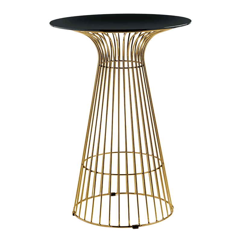 Stehtisch Filo Gold Platte schwarz H 104 cm Ø 65 cm
