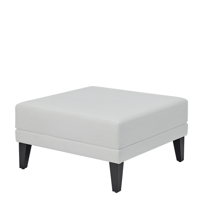 Pouf L Infinito Cuir blanc 80 x 80 cm H 45 cm