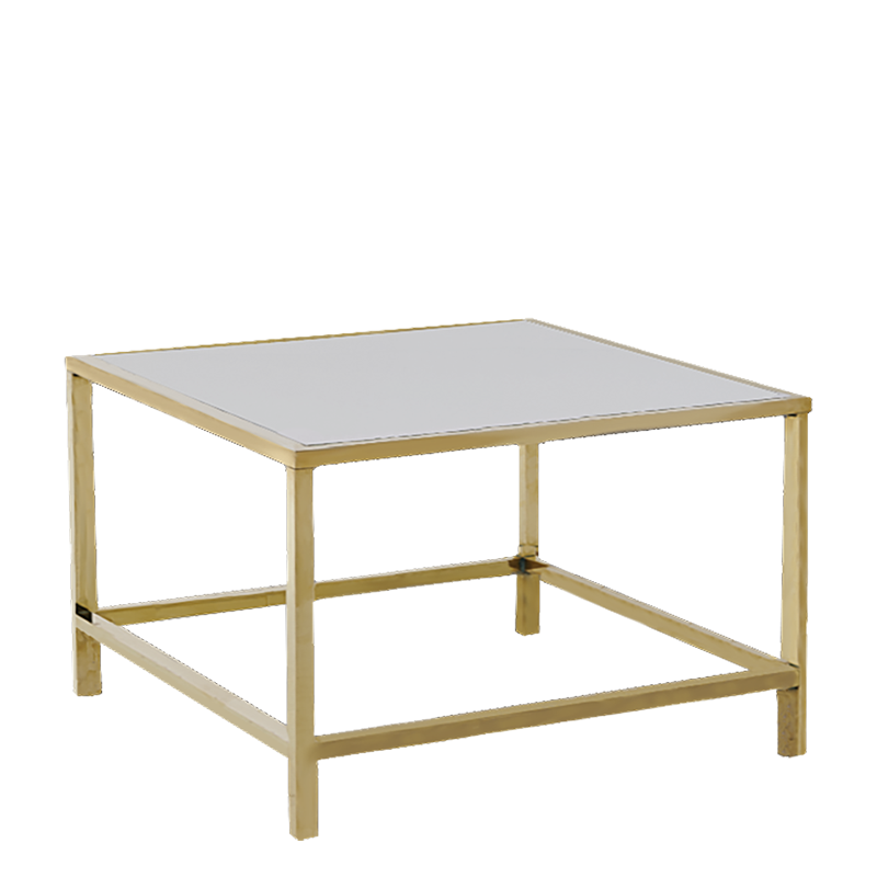 Beistelltisch Unico Gold Platte weiss 65 x 65 cm H 40 cm