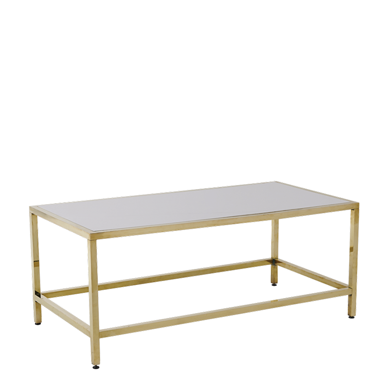 Couchtisch Unico Gold Platte weiss 120 x 55 cm H 40 cm