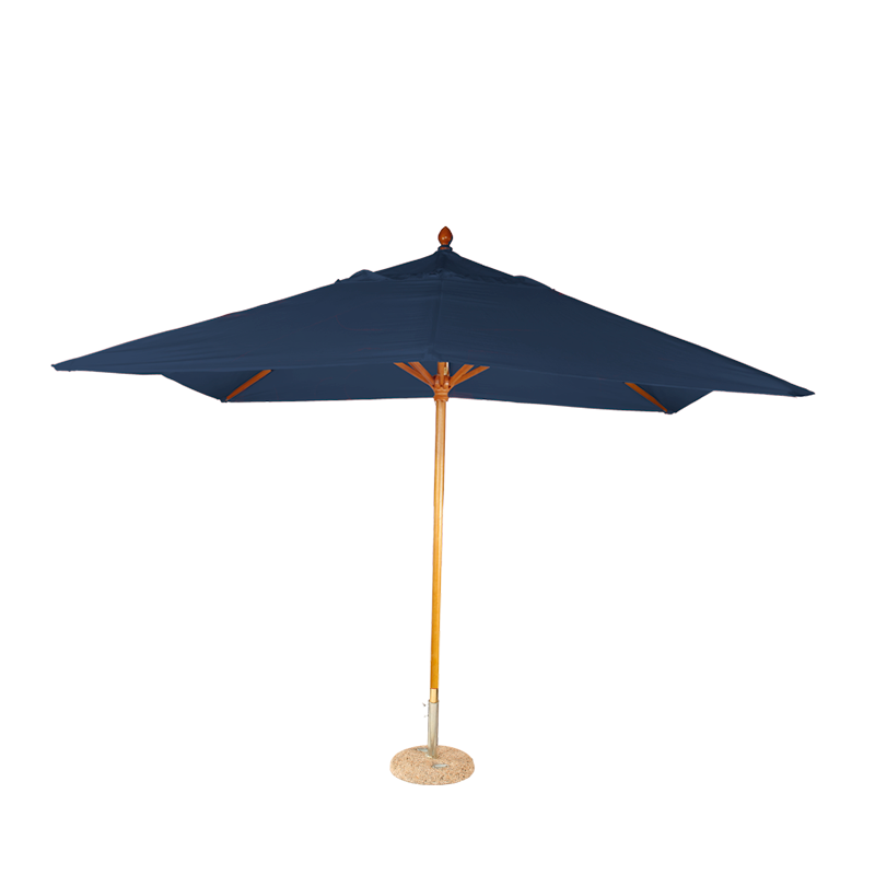 Sonnenschirm Louisiane blau 300 x 300 cm + Granitsockel Ø 50 cm