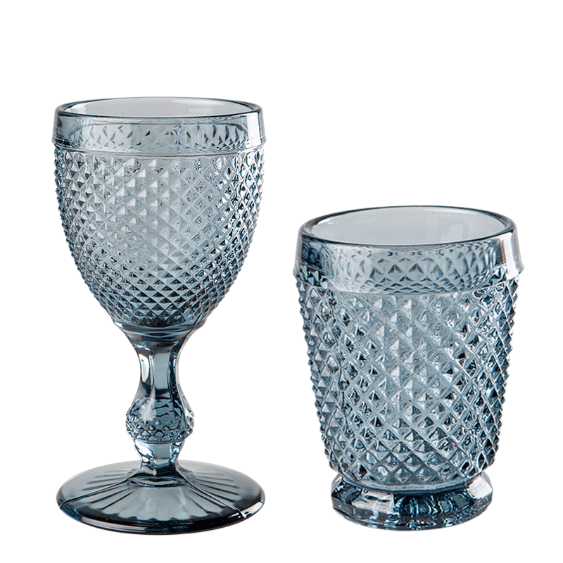 Verres Tourmaline bleu gris