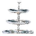 Etagere Silber H 68 cm, Platten Ø 45, 35 et 28 cm