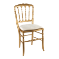 Chaise Napoléon III dorée fixe Gala blanc