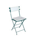 Stuhl Trocadero grün Sitzkissen und Rückenpolster weiss