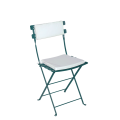 Chaise Trocadéro verte avec assise et dossier blanc