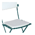Stuhl Trocadero grün mit Sitzkissen und Rückenpolster weiss
