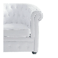 Fauteuil Chesterfield blanc l 82 P 75 H 75 cm