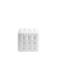 Pouf Chesterfield blanc 44 x 44 cm H 42 cm