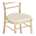 Stuhl Bambus mit Sitzkissen beige