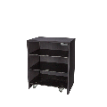 Buffet Cube Lycra schwarz auf Rollen 69 x 86 H 106 cm