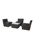 Lounge Kegel schwarz, Mittelmodul 75 x 75 cm H 75 cm