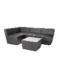 Lounge Kegel schwarz, Eckmodul 75 x 75 cm H 75 cm